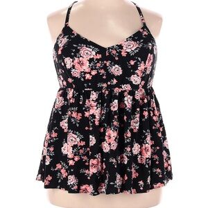 Torrid Black Floral Babydoll Top Size 0